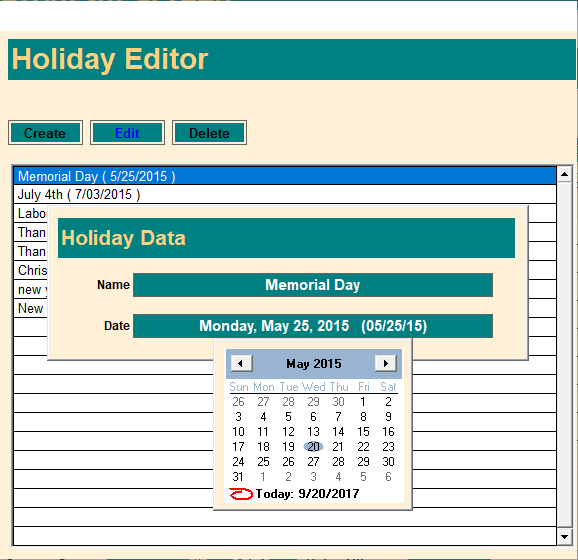 Holiday Editor